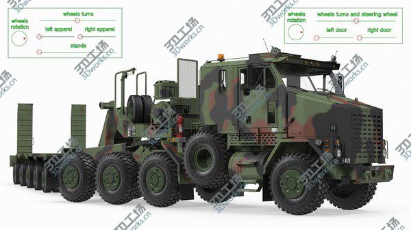 images/goods_img/20210312/3D Oshkosh M1070 Tank Transporter Tractor with M1000 Semi-Trailer Camo Clean Rigged/4.jpg